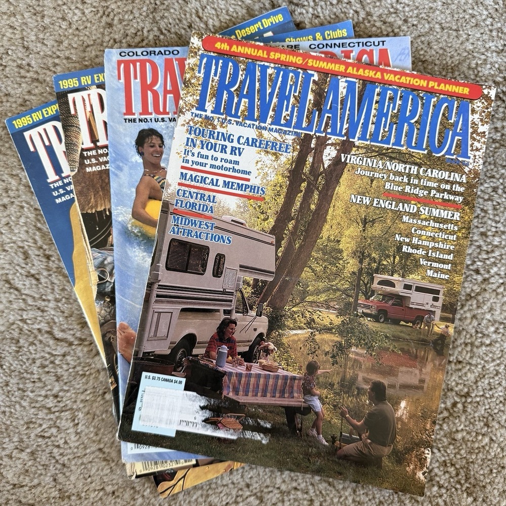 Vintage Travel America Magazine Lot 1994 1995 RV Camper 5 Issues B.B. King Ad